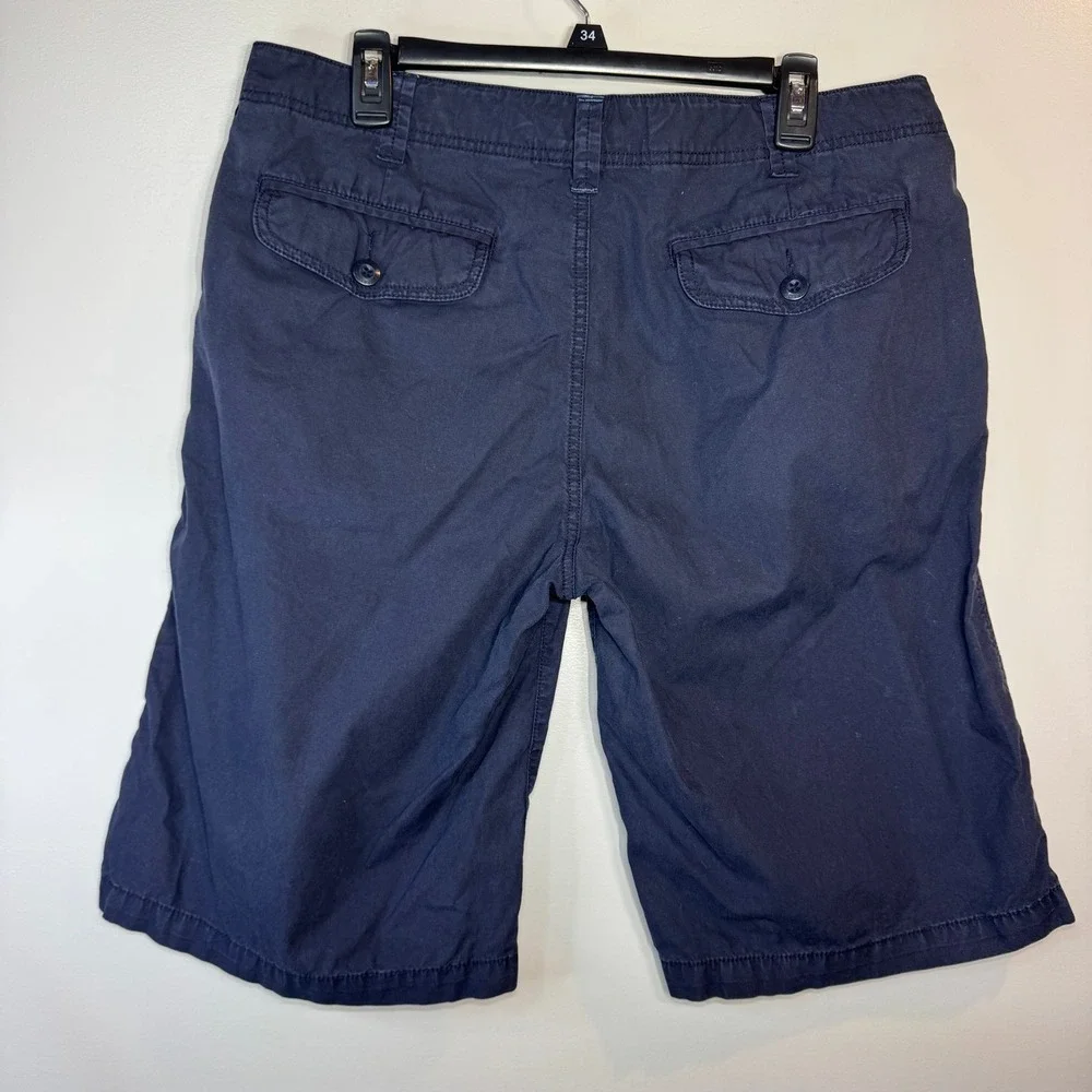 Buffalo David Bitton Shorts Mens 34 Navy‎ Blue Chino Cotton Flat Versatile Front